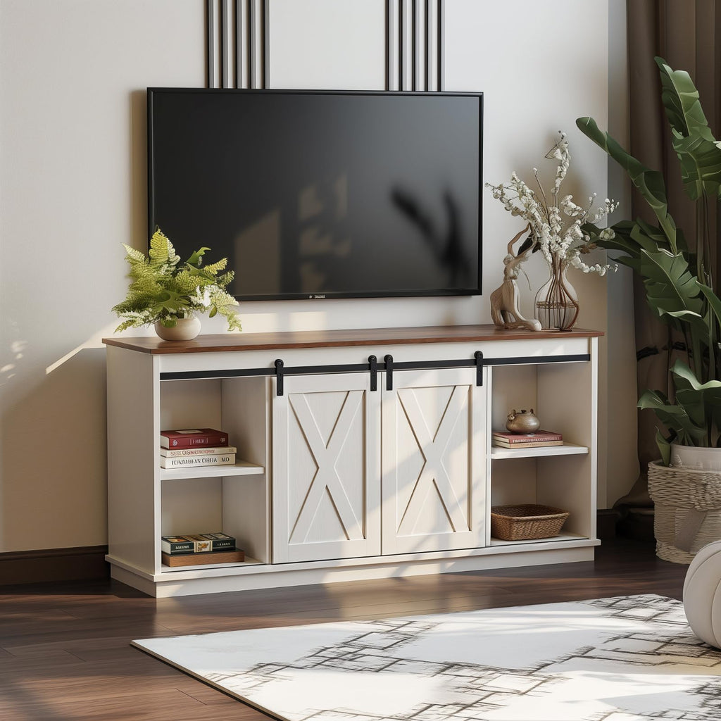 White 65 Inch Wood TV Stand E70815