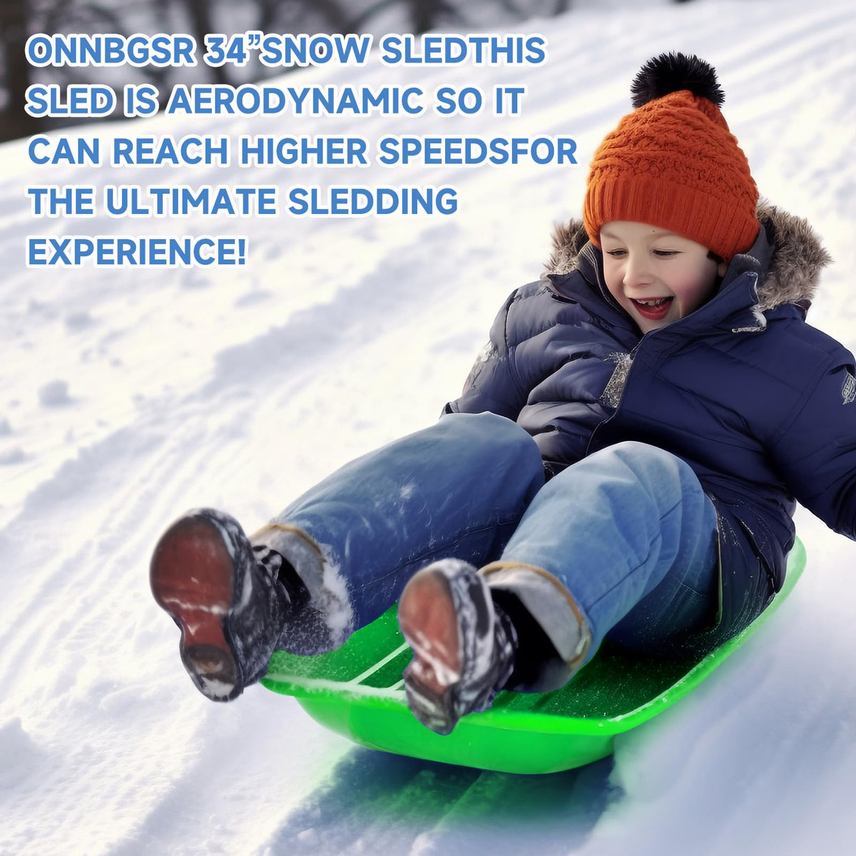 35 inch Plastic Snow Sled with Leash H758