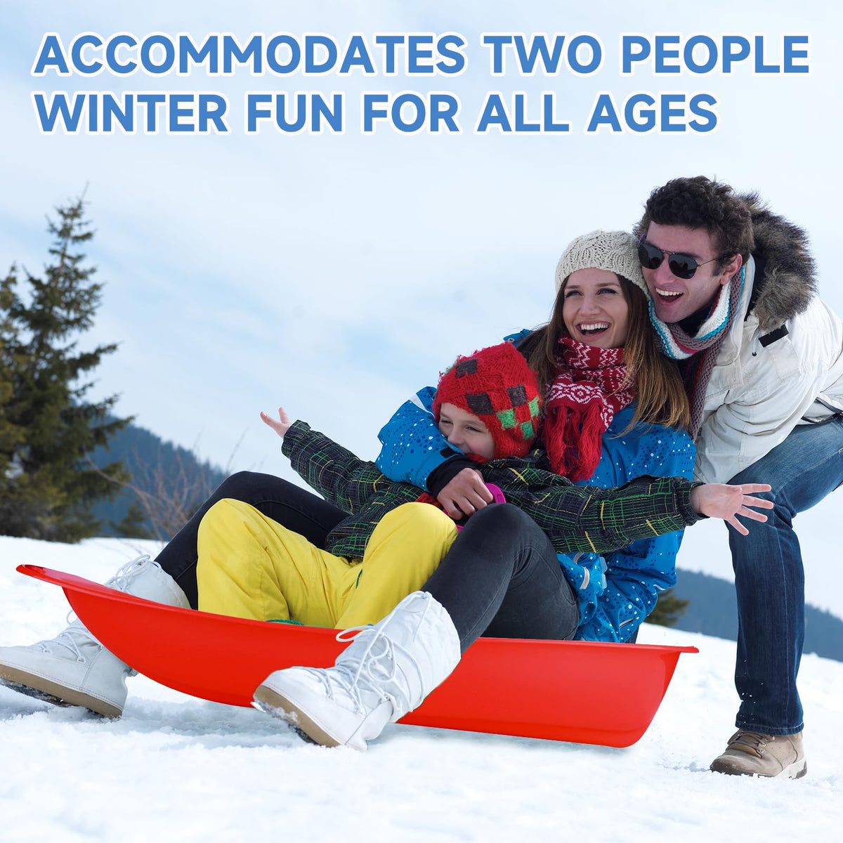 35 inch Plastic Snow Sled with Leash H758