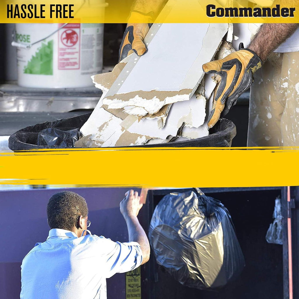 55 Gallon Heavy Duty Contractor Bags with Flap Ties, Pack of 80 K94922