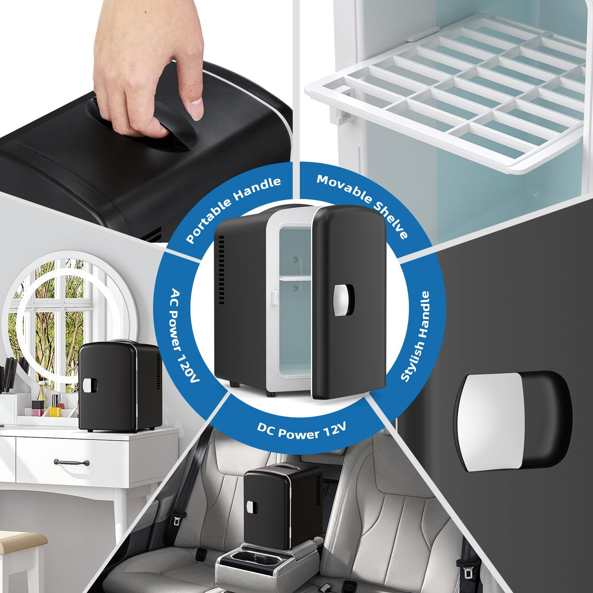 Compact Mini Fridge 4L Black O3640