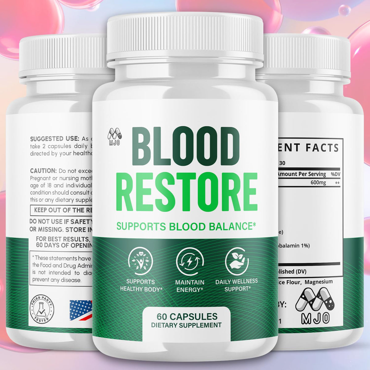 3 Pack Blood Restore Capsules 180 Capsules E733323