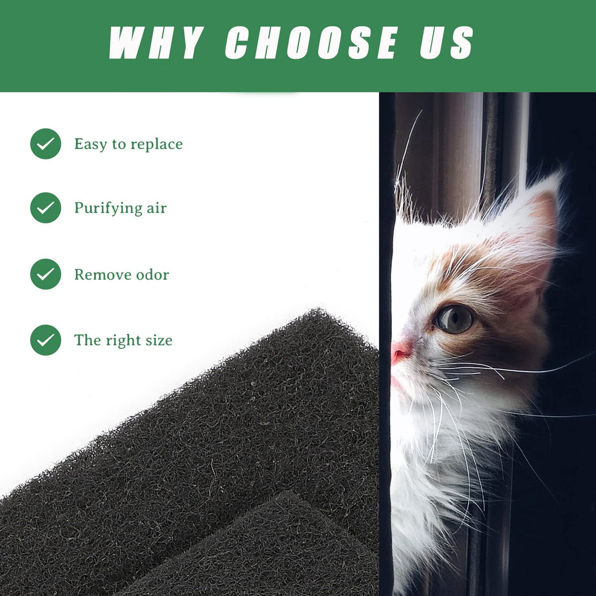 Activated Carbon Cat Litter Box Replacement Filters 4 Pack C593
