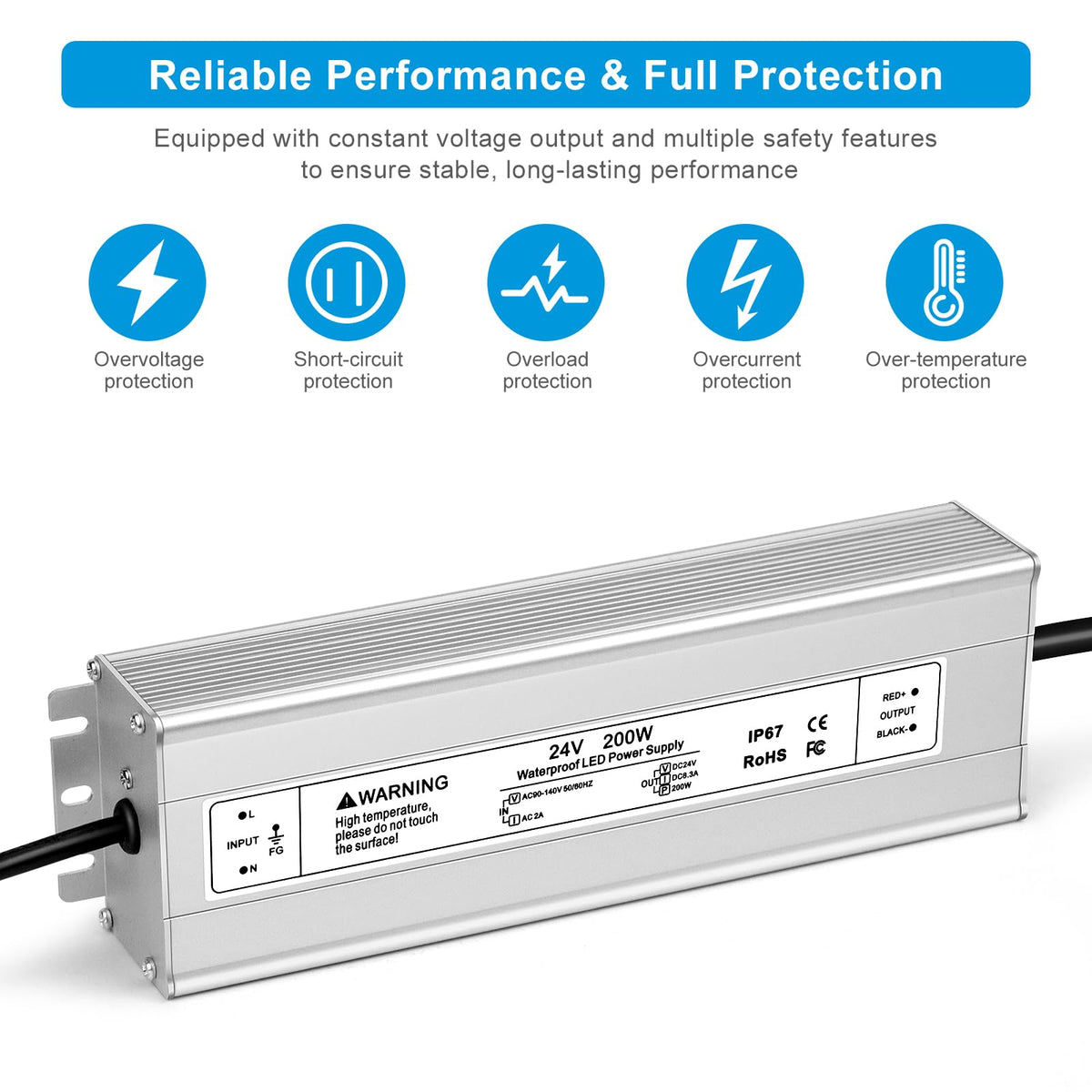 24V 200W IP67 Waterproof LED Power Supply G36230