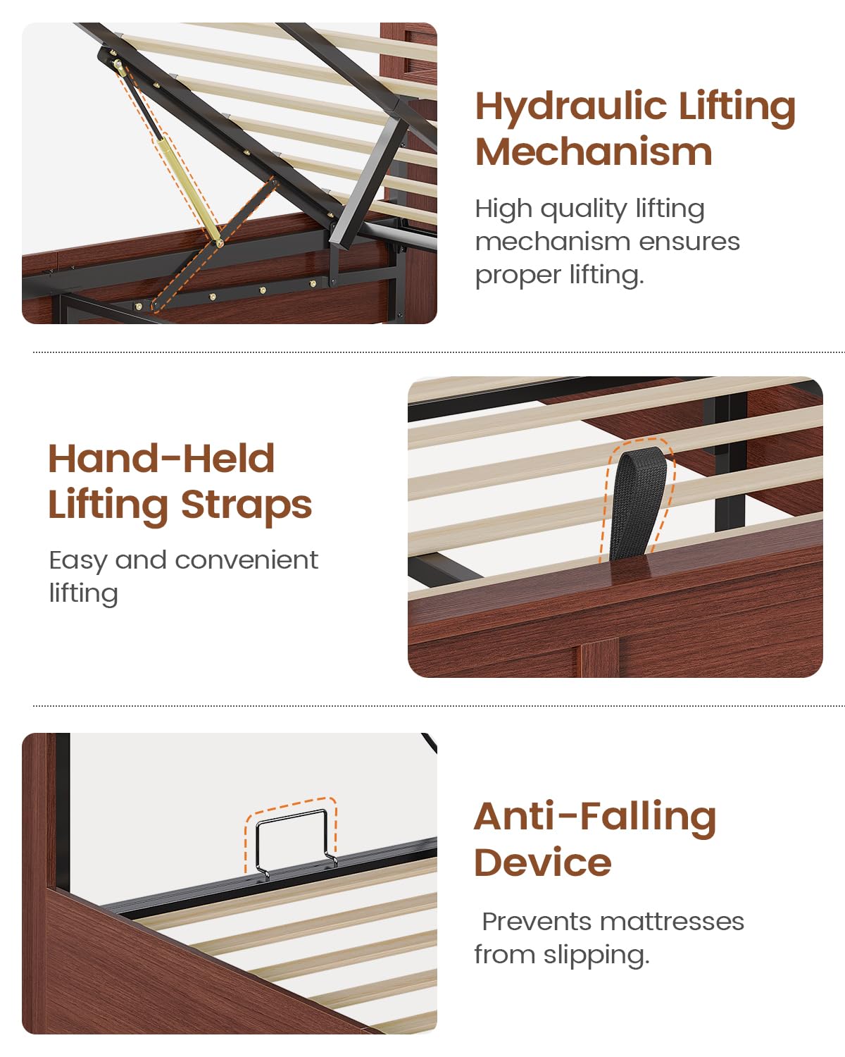 Queen Size Lift Up Storage Bed Frame U3751