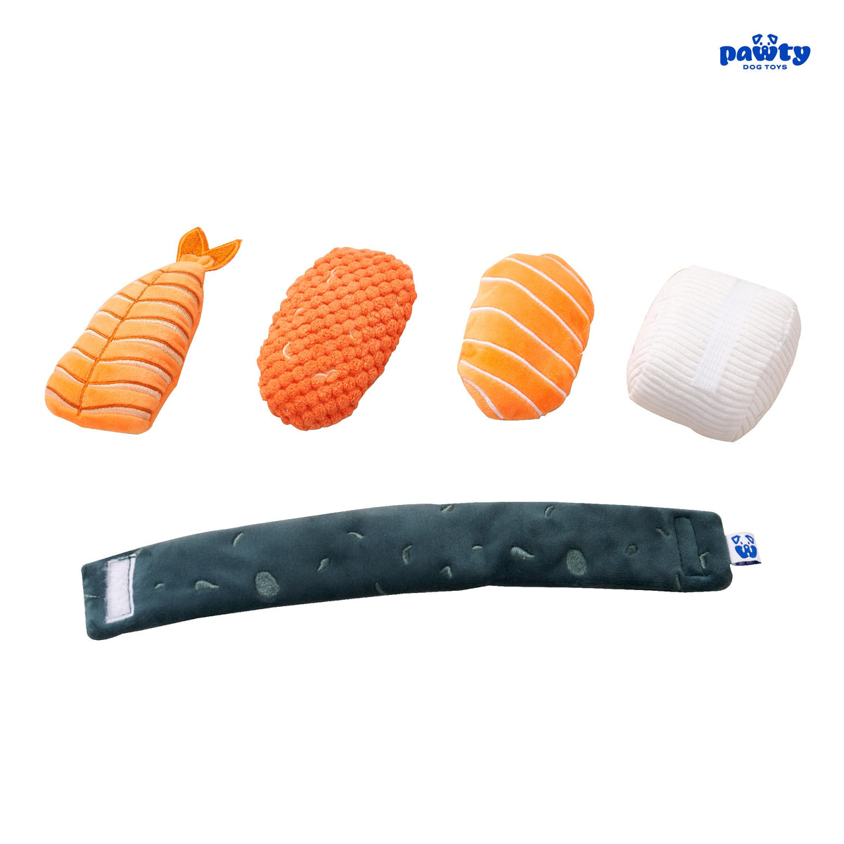 Plush Squeaky 3-Piece Sushi Dog Toy Z605036