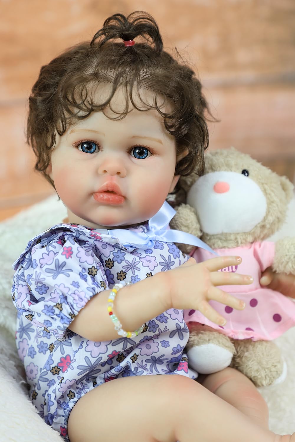 20 Inch Silicone Reborn Baby Doll with Curly Hair H3852