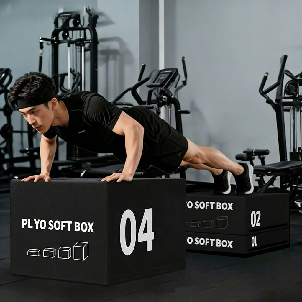 4-in-1 Foam Jumping Exercise Box Non-slip PU Leather Cover H698