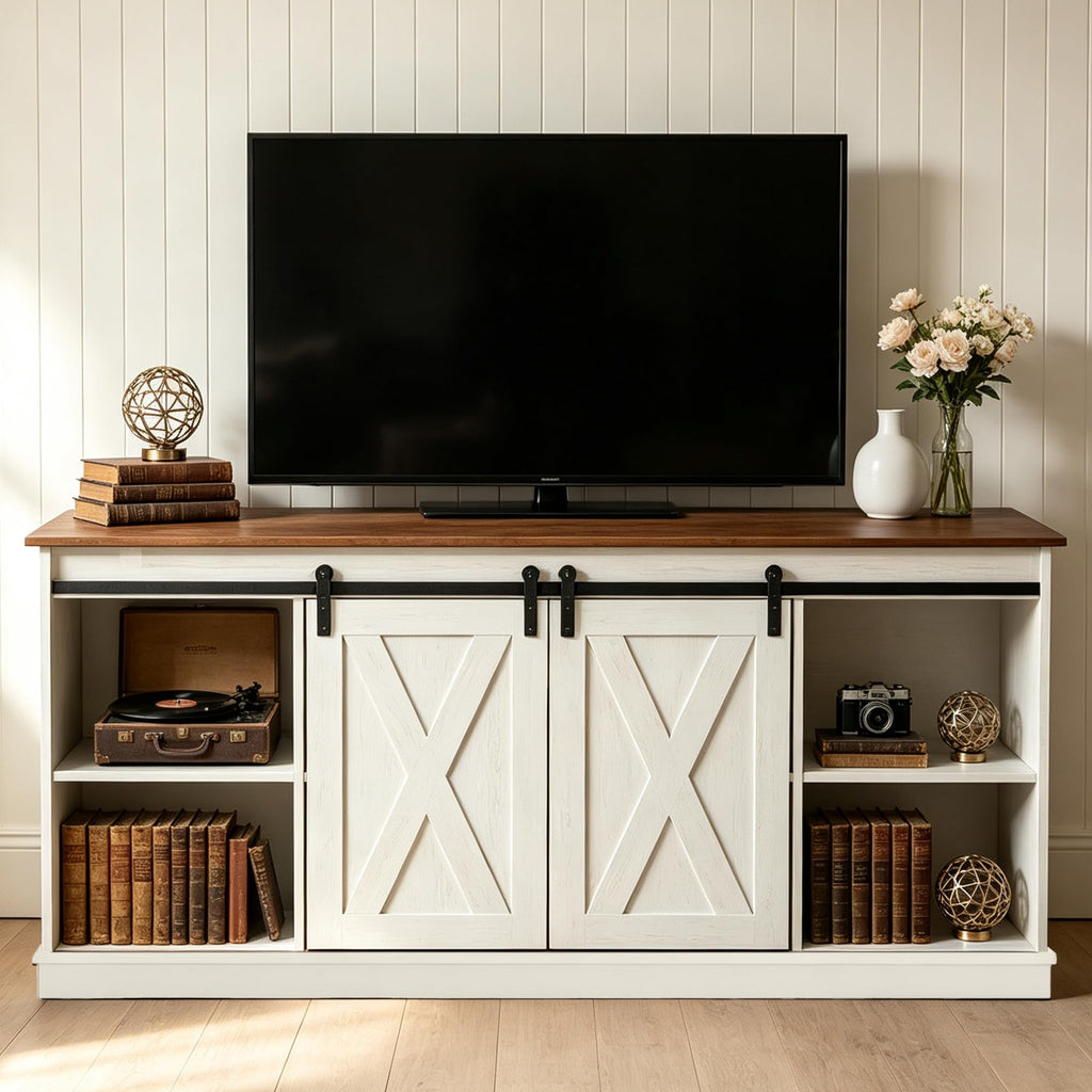 White 65 Inch Wood TV Stand E70815