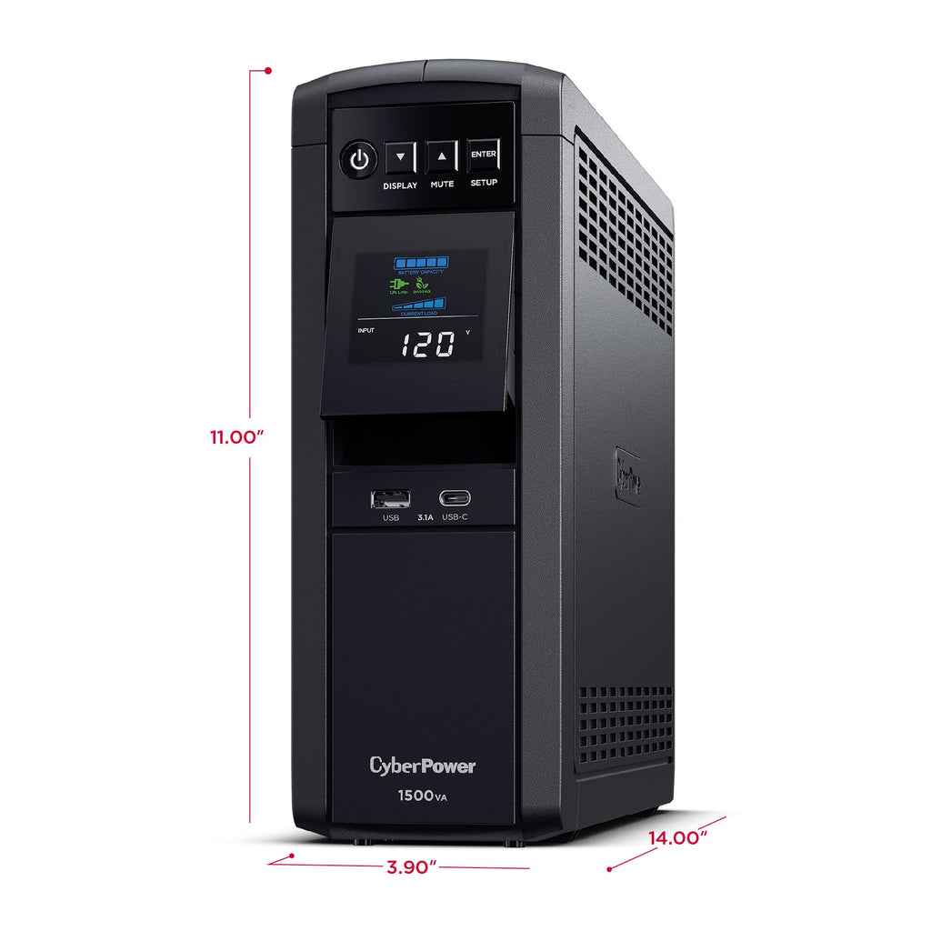 1500VA/1000W 12 Outlets Mini Tower UPS System W5474