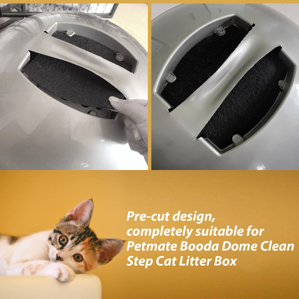 Activated Carbon Cat Litter Box Replacement Filters 4 Pack C593
