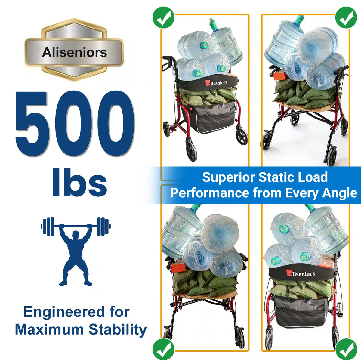 Bariatric Rollator Walker with Wide Seat Q696379