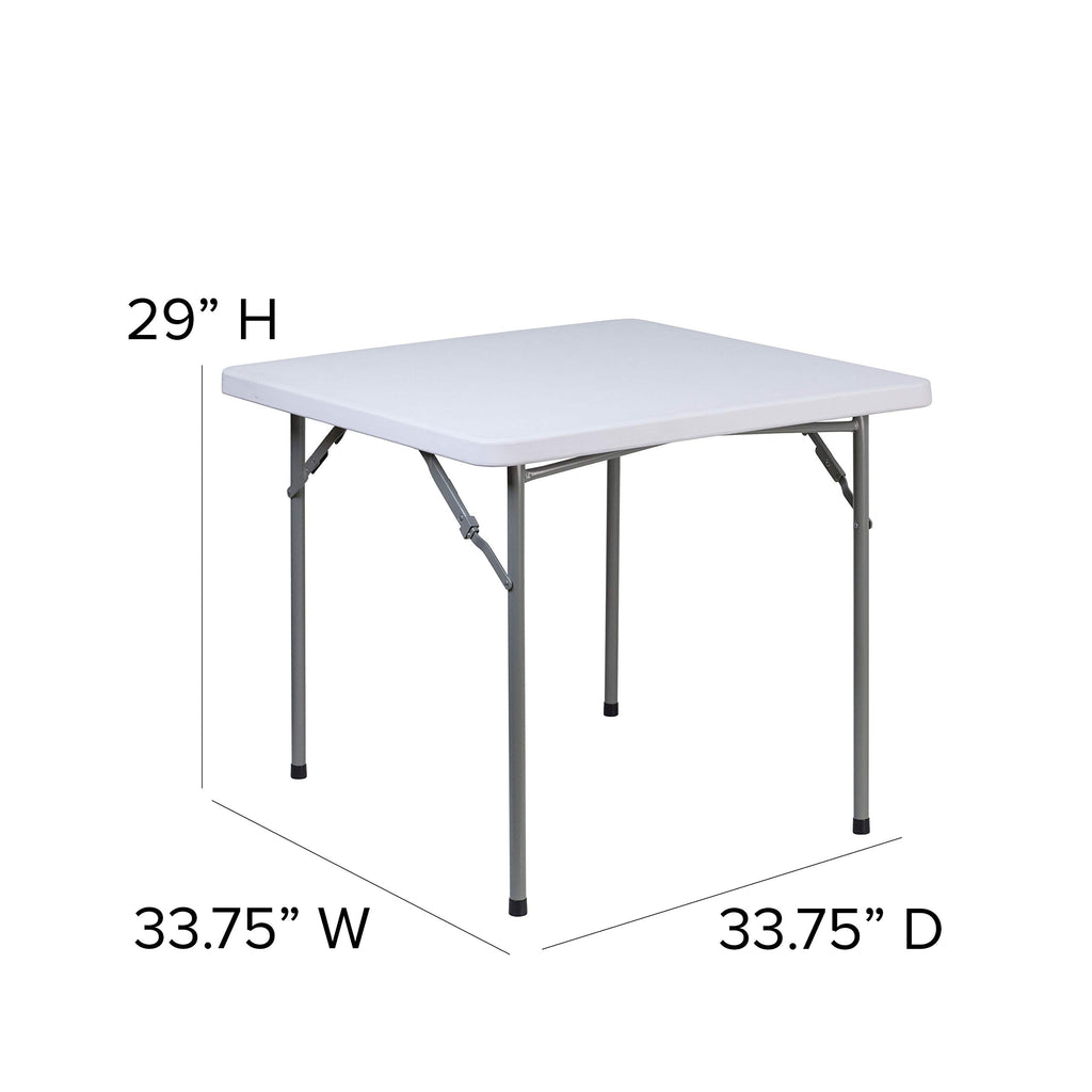 Square Granite White Plastic Game Table O8134