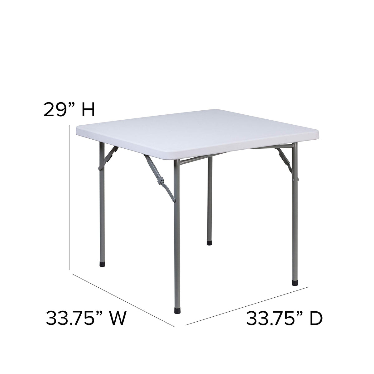 Square Granite White Plastic Game Table O8134