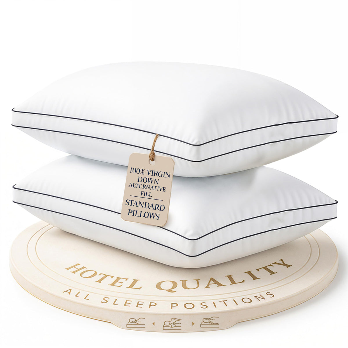 Standard Size White Bed Pillows Set of 2 F86866