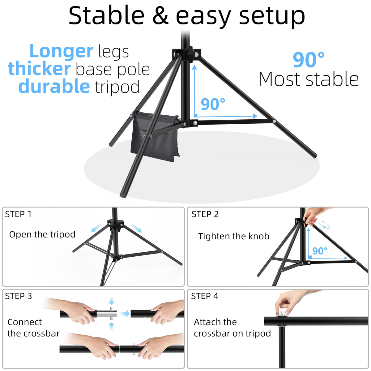 Adjustable Photo Backdrop Stand 9ft x 10ft with Carry Bag Q107