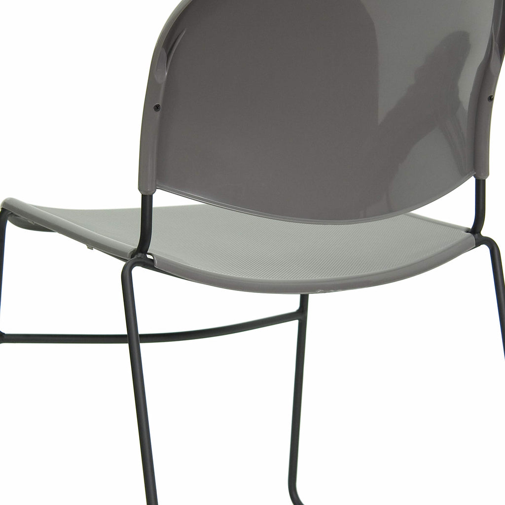 Gray 4 Pack Stack Chair with Black Frame J745