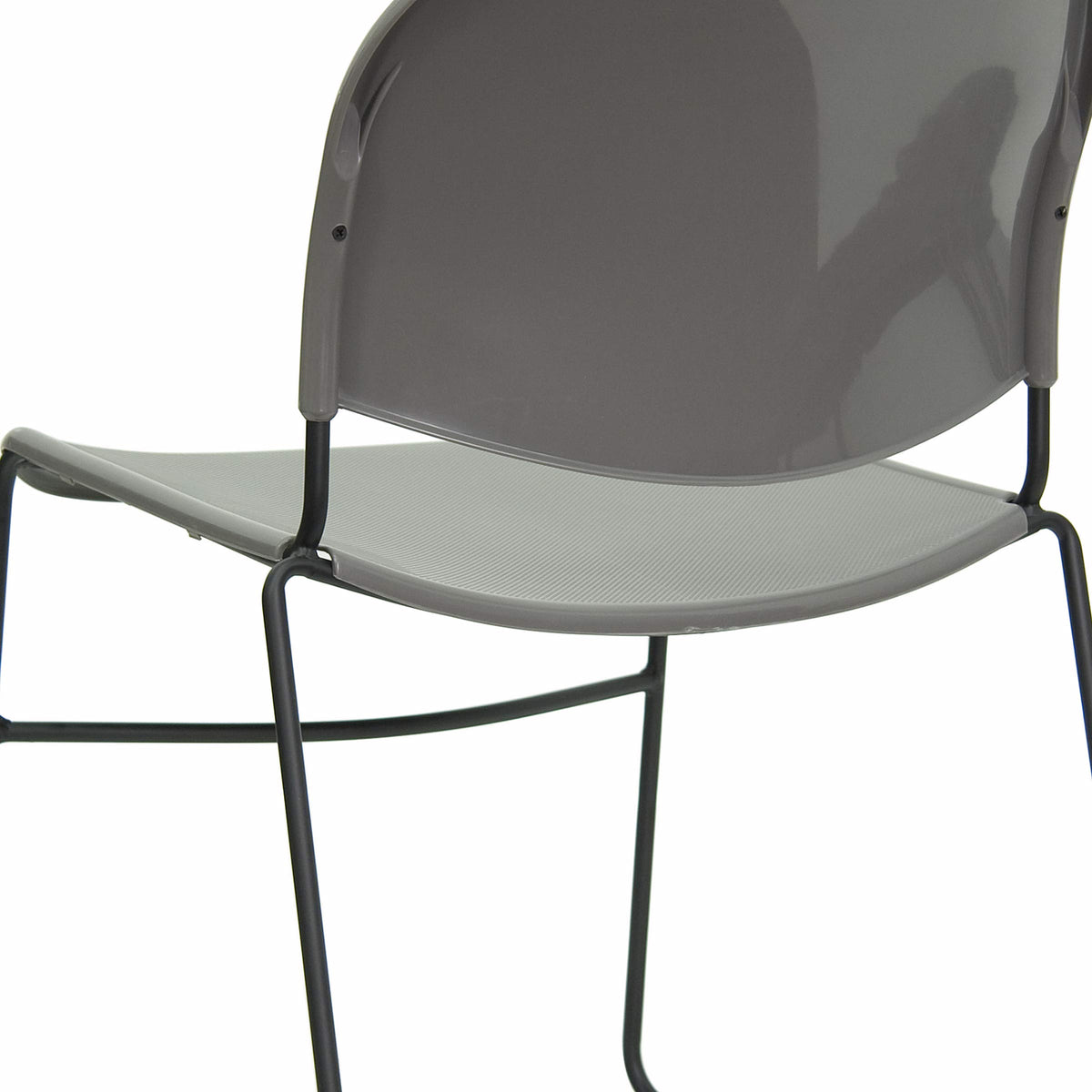 Gray 4 Pack Stack Chair with Black Frame J745