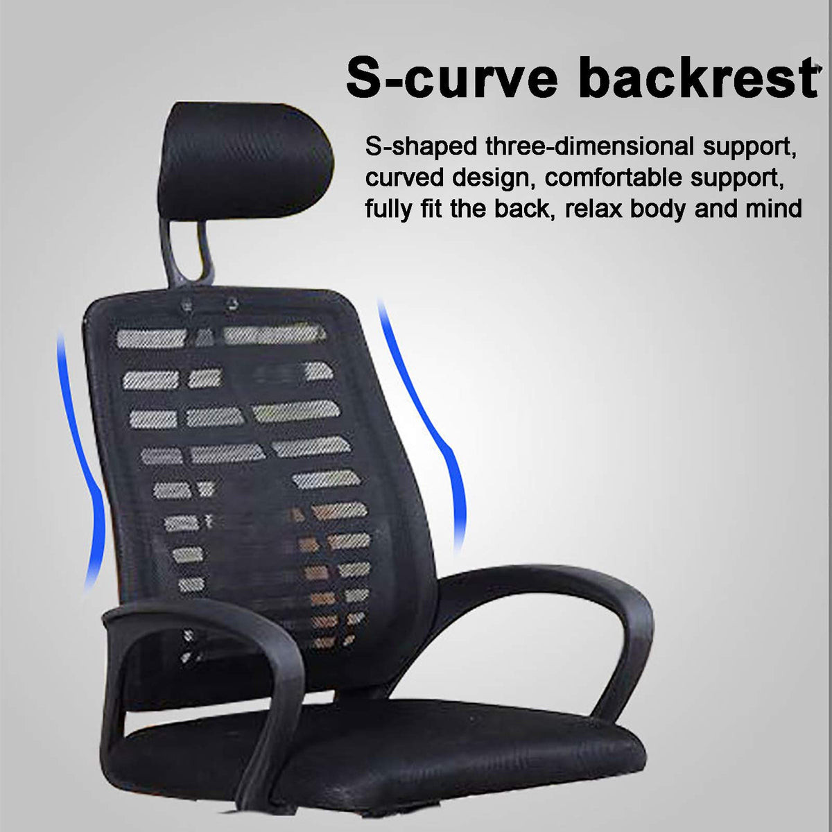 Ergonomic High Back Mesh Office Chair with Headrest Lumbar Support M76313