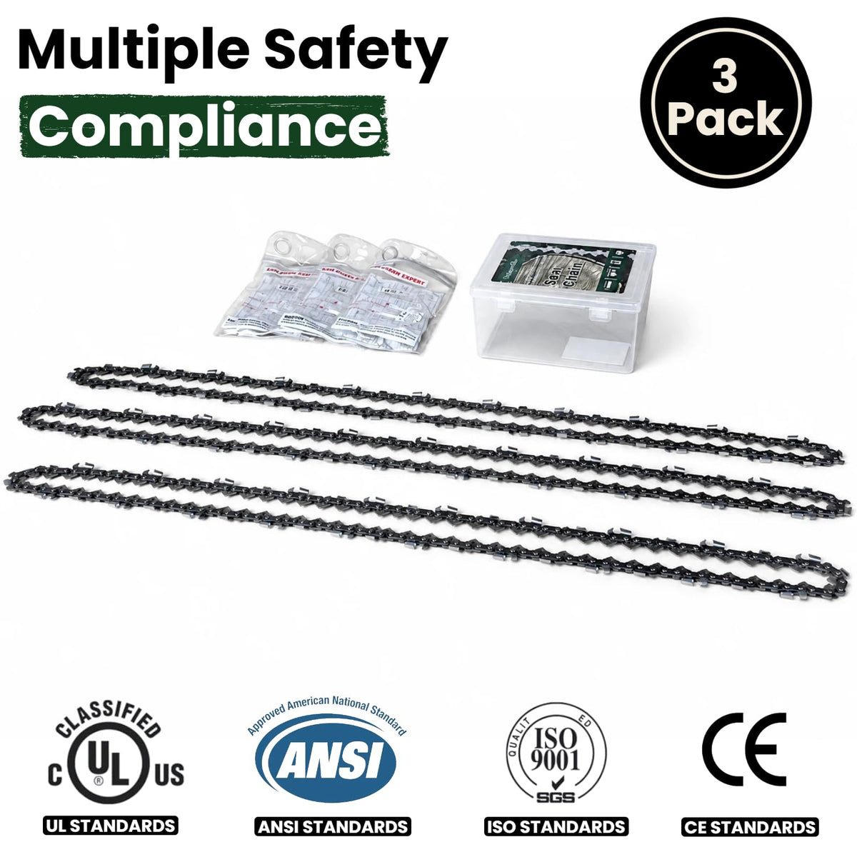 24 Inch Chainsaw Chain 3/8 Pitch .050" Gauge 84 Drive Links Full Chisel C42025