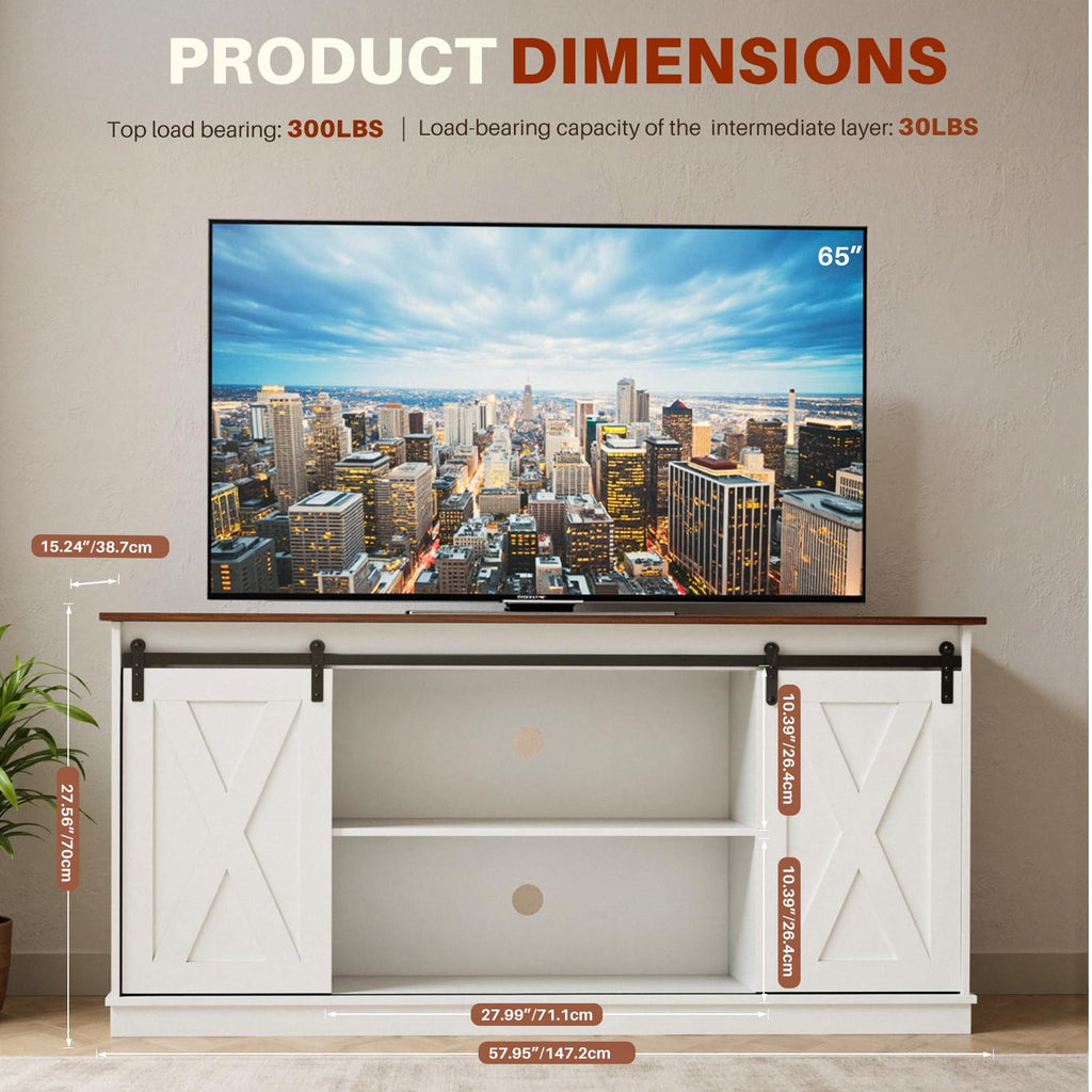 White 65 Inch Wood TV Stand E70815