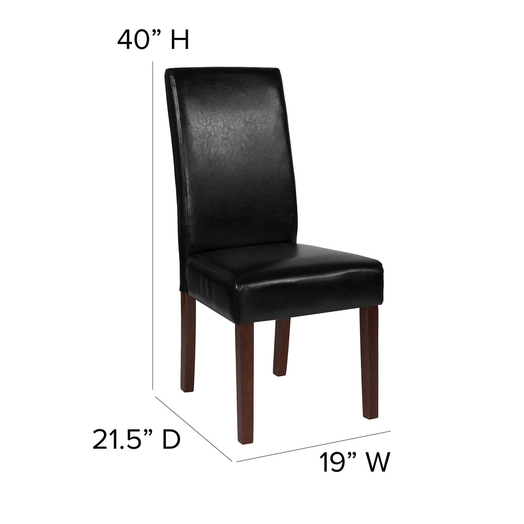 Black Faux Leather Parsons Chair R2897