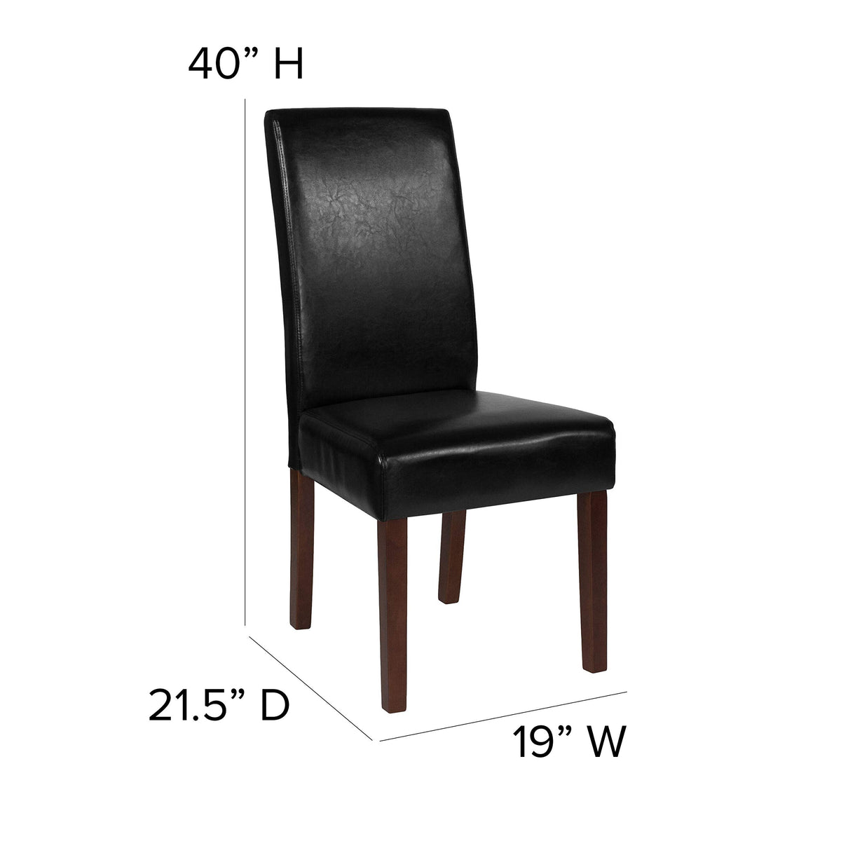 Black Faux Leather Parsons Chair R2897
