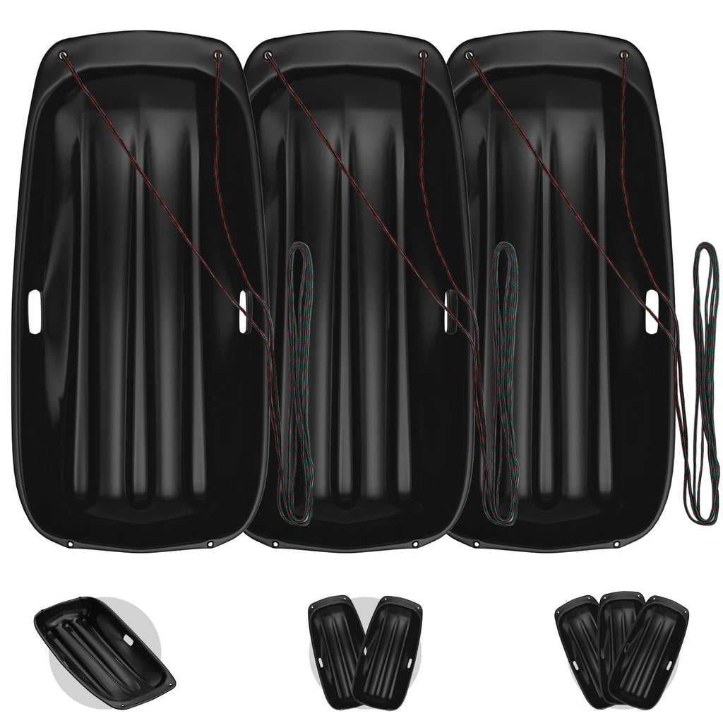 Cold-Resistant Plastic Toboggan Sled with Pull Rope D508