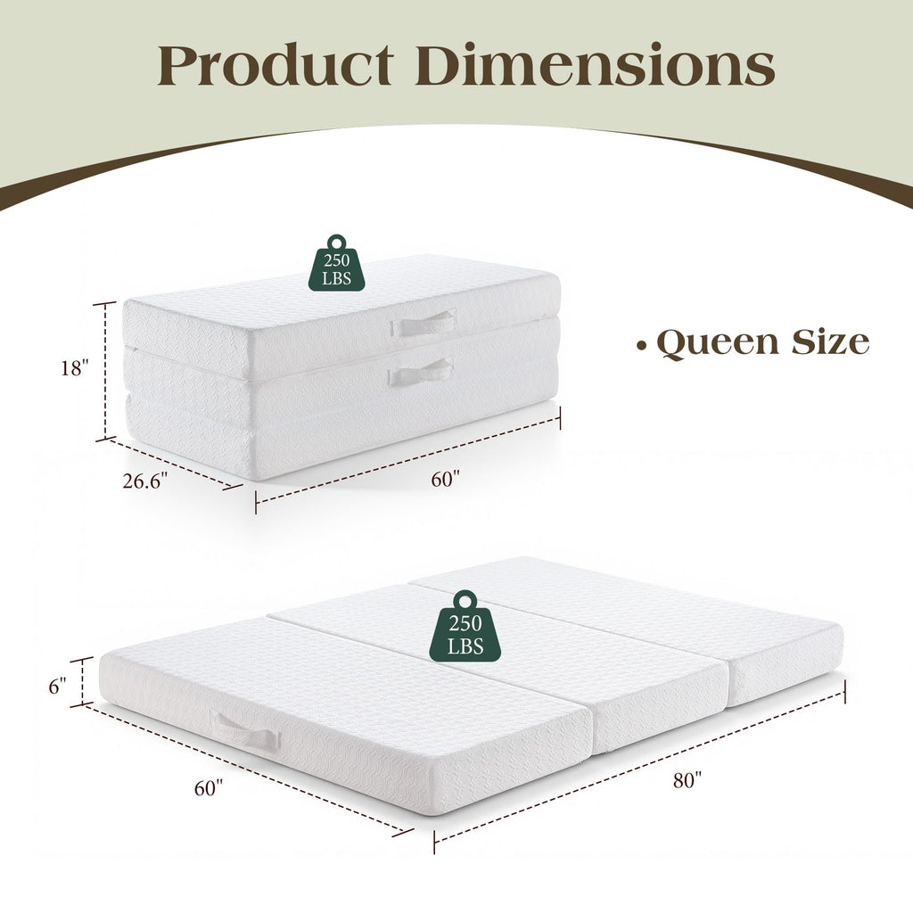 Queen Foldable Memory Foam Mattress with Cooling Gel Y304