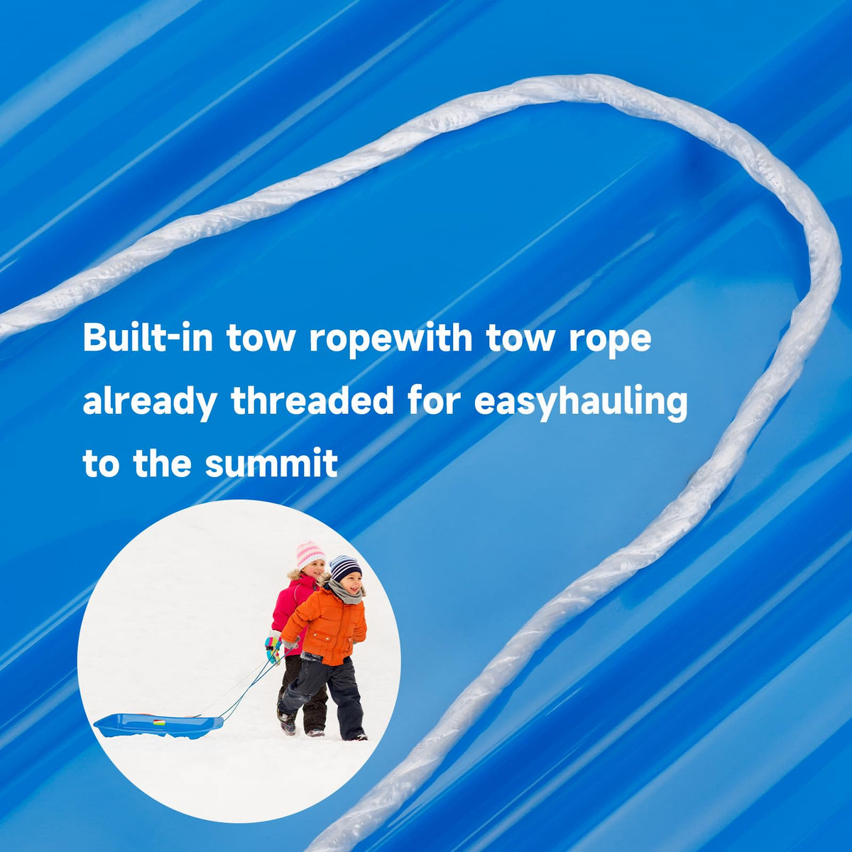 35 inch Plastic Snow Sled with Leash H758