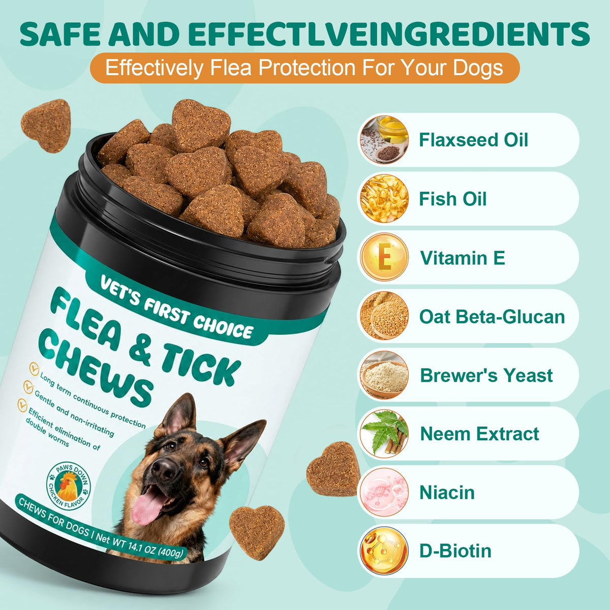 Flea and Tick Chews for Dogs N4763