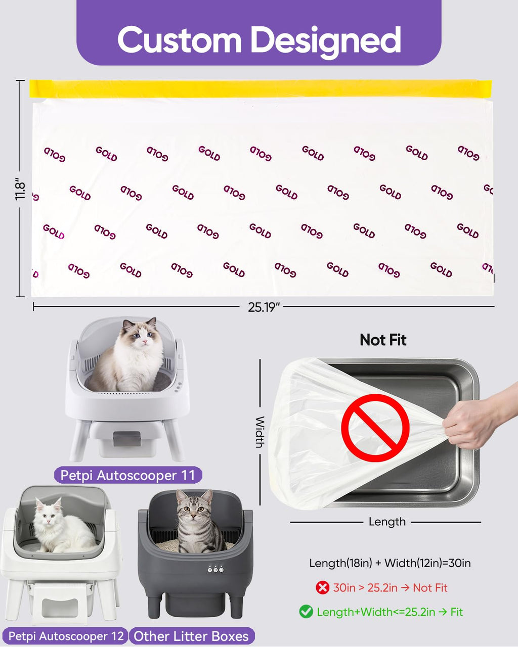 180 Count Automatic Cat Litter Bags Y84682