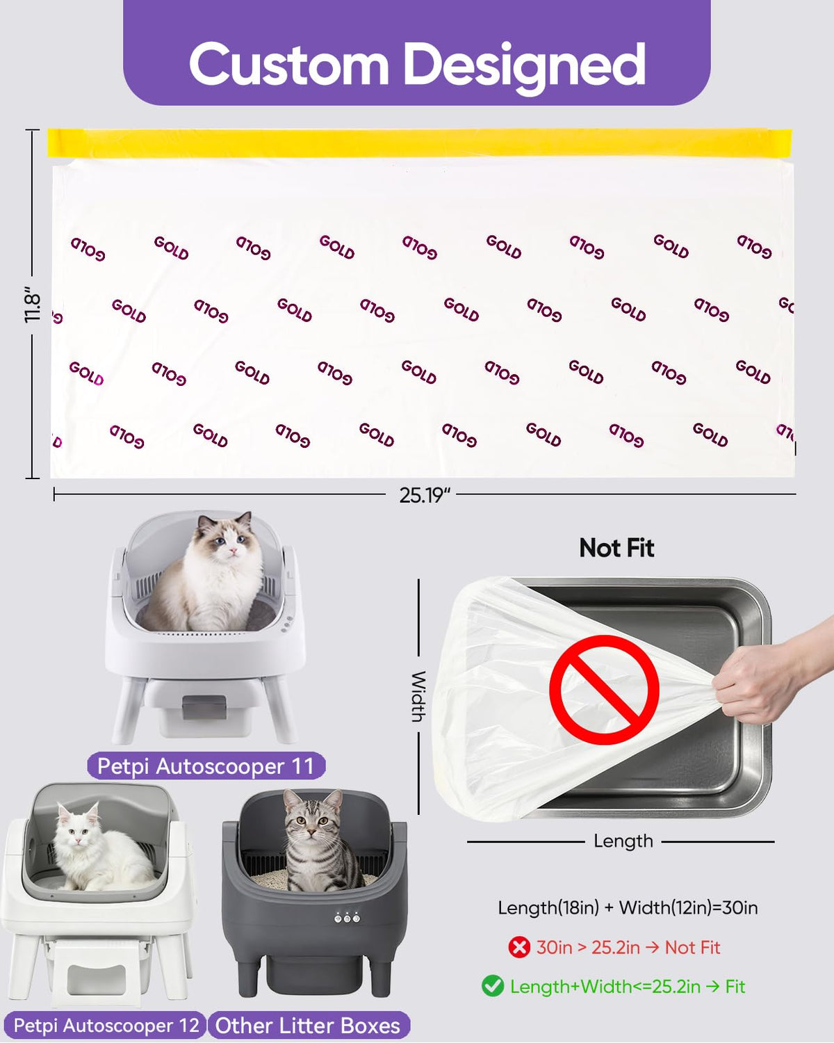180 Count Automatic Cat Litter Bags Y84682