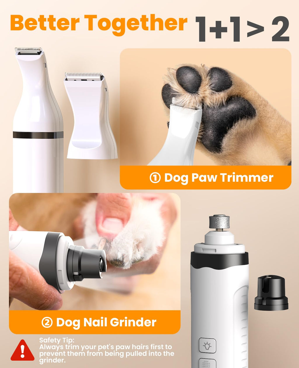 3 in 1 Dog Nail Grinder & Paw Trimmer Kit W35397