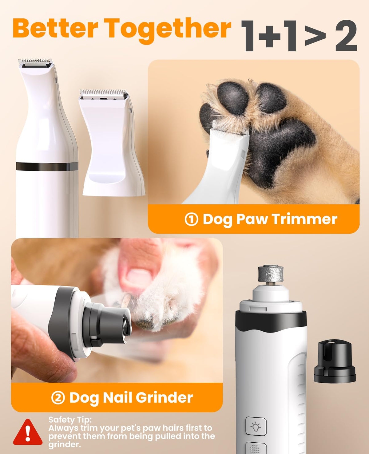 3 in 1 Dog Nail Grinder & Paw Trimmer Kit W35397
