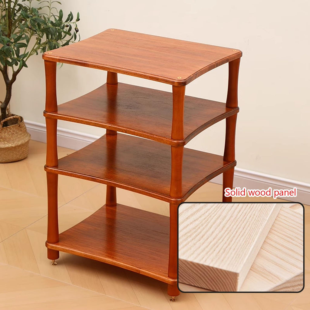Brown 3 Tier Solid Wood Media Stand J44938