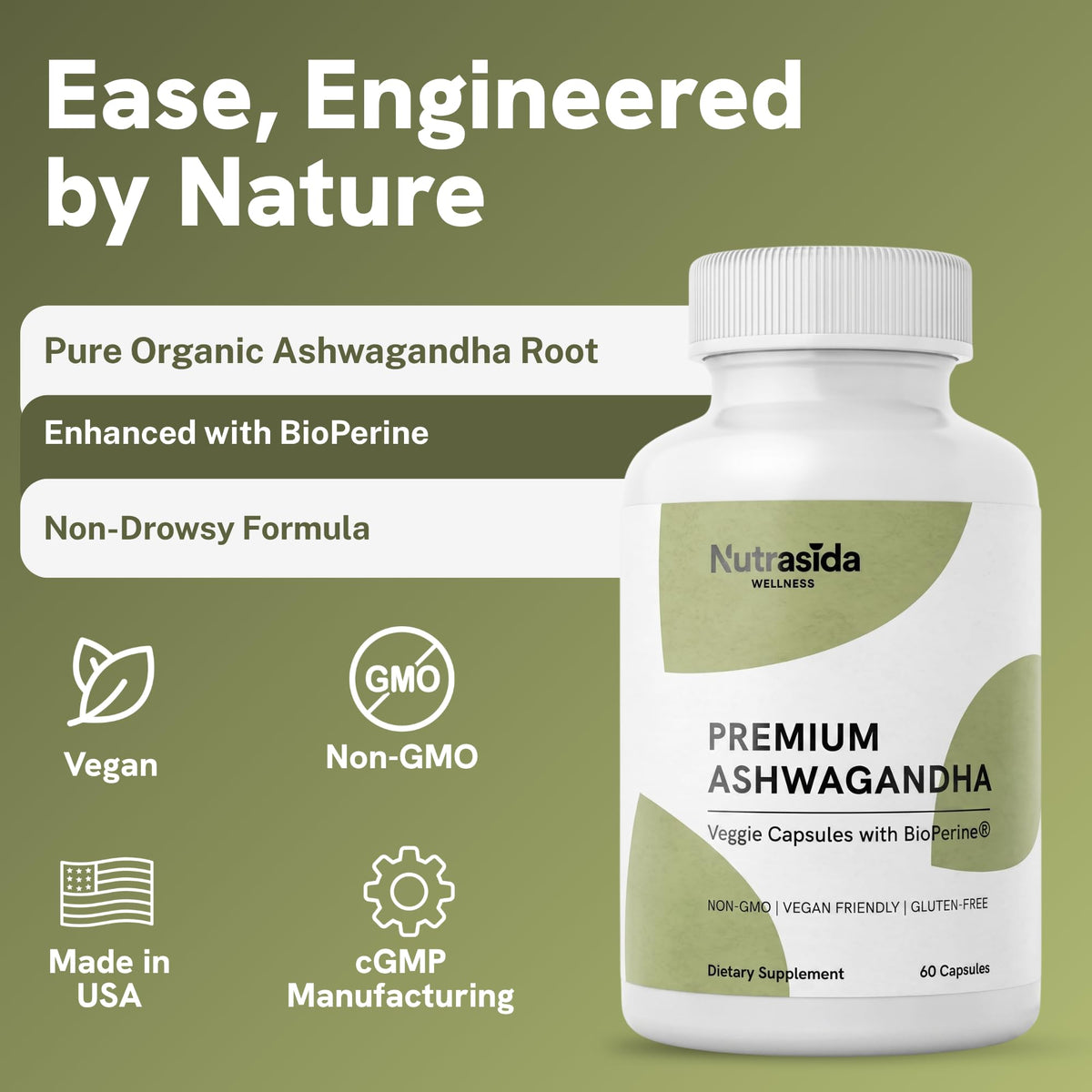 Ashwagandha 600mg Vegan Gluten-Free 60 Count G677940