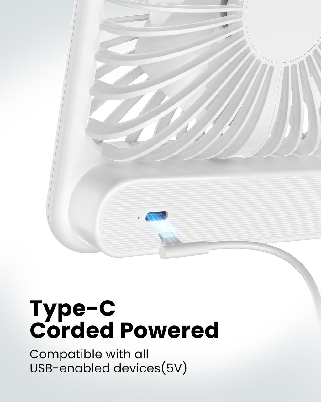 White USB Desk Fan Z9851
