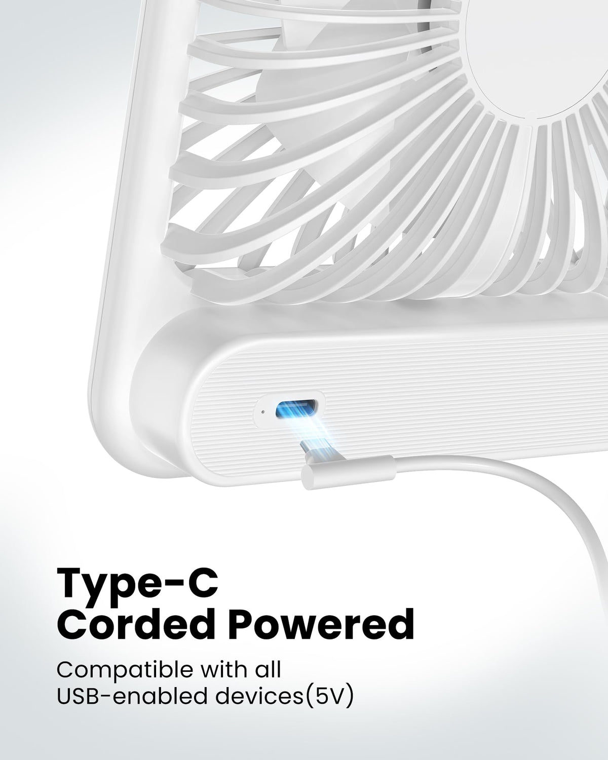 White USB Desk Fan Z9851