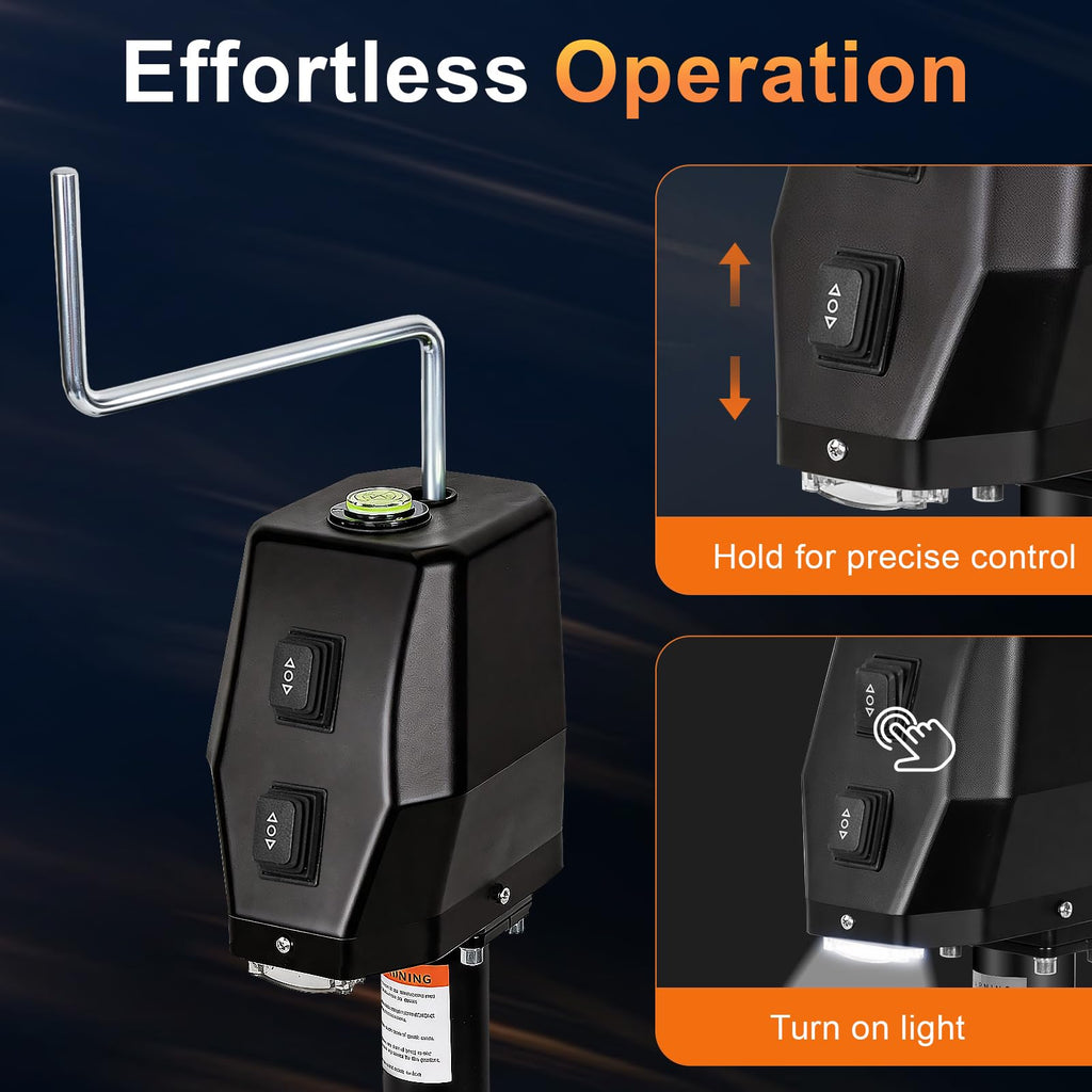 Waterproof Electric Trailer Jack with Built-in Spirit Level M392