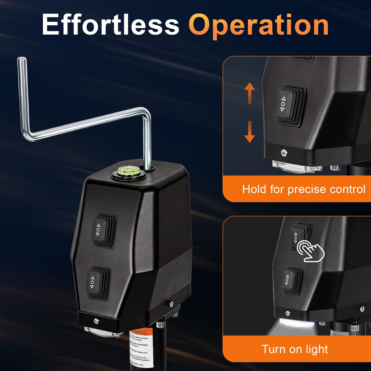 Waterproof Electric Trailer Jack with Built-in Spirit Level M392