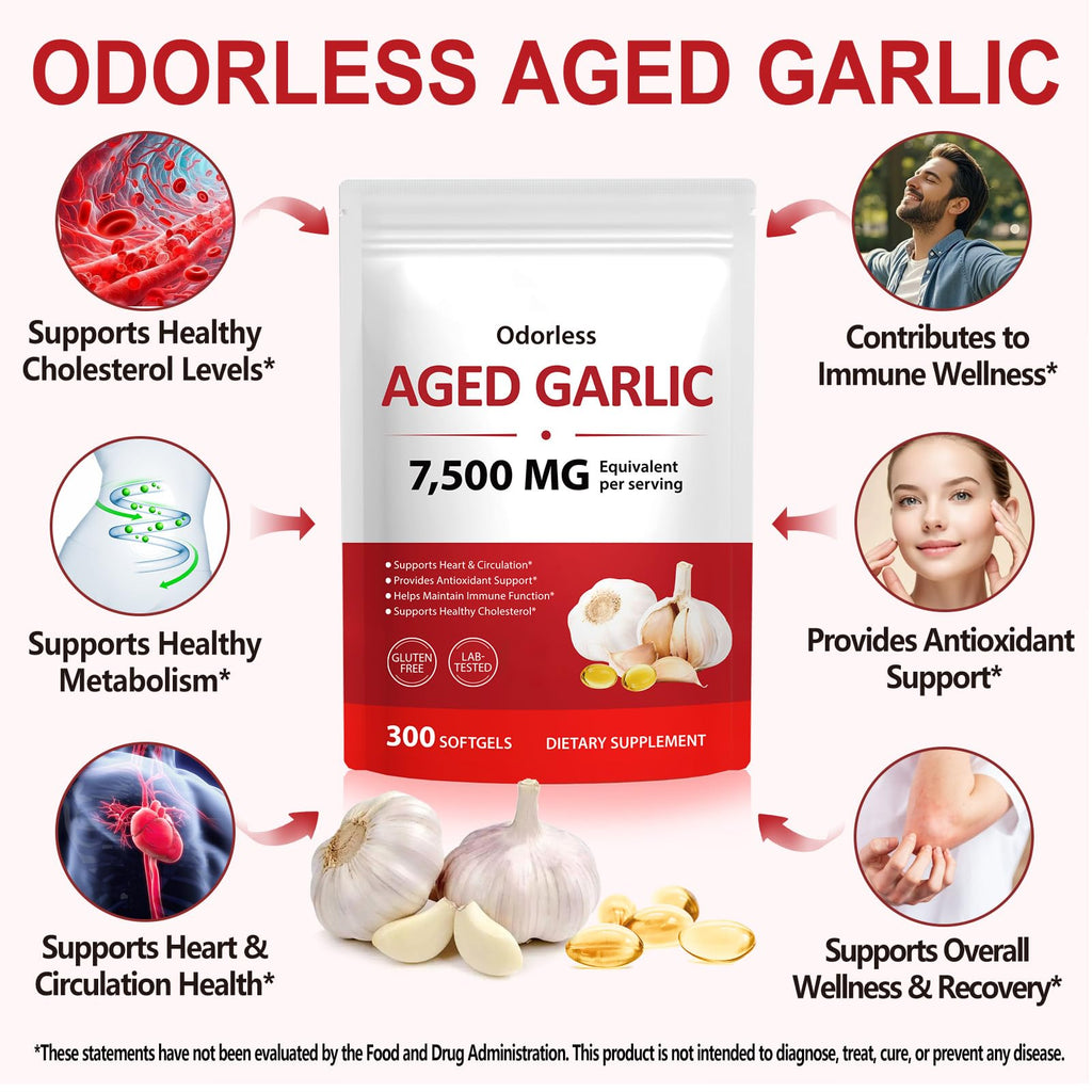 Odorless Garlic Supplement 300 Softgels U512