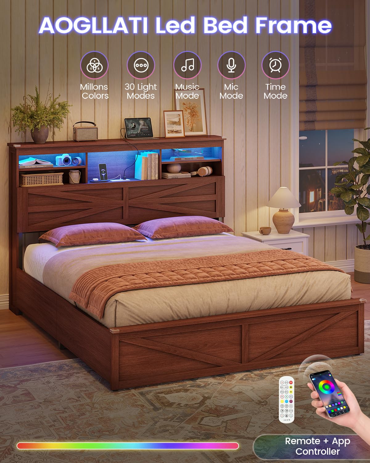 Queen Size Lift Up Storage Bed Frame U3751