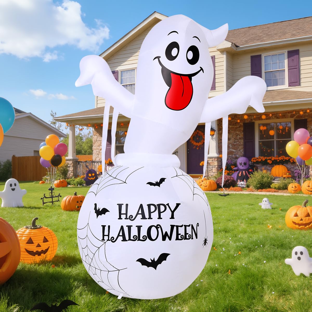 6FT Halloween Inflatables Ghost Yard Decor Q711447