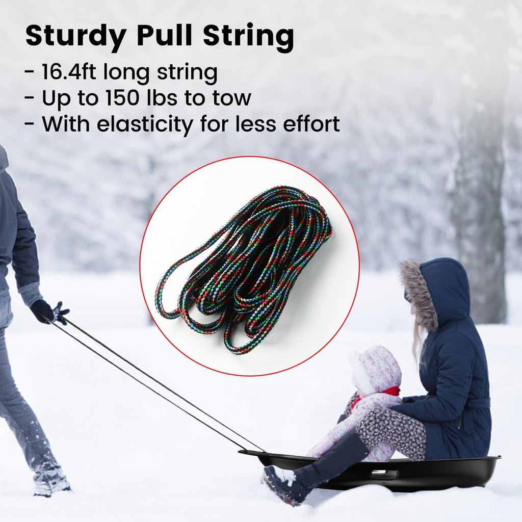 Cold-Resistant Plastic Toboggan Sled with Pull Rope D508