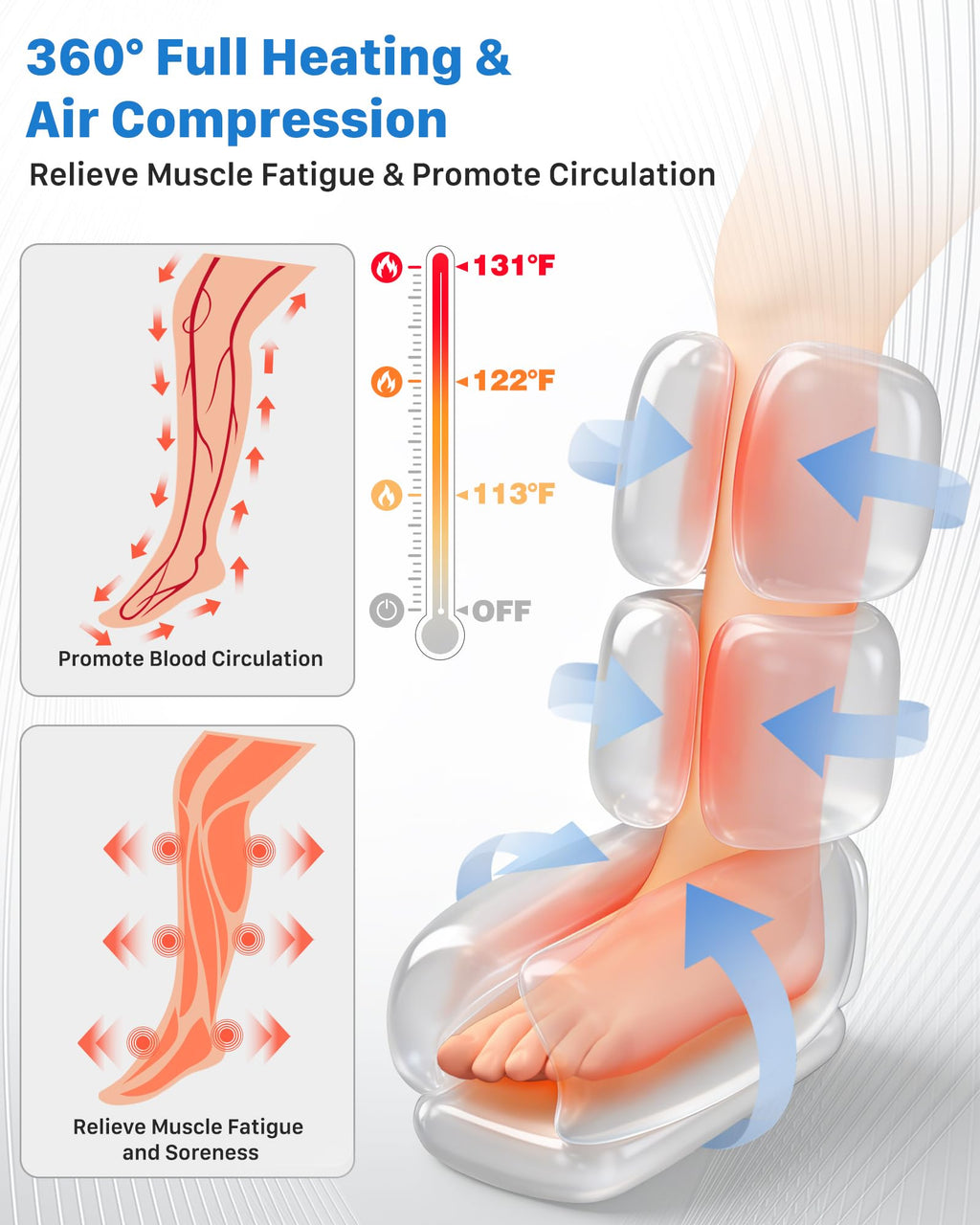 Air Compression Leg Massager with Heat C5603