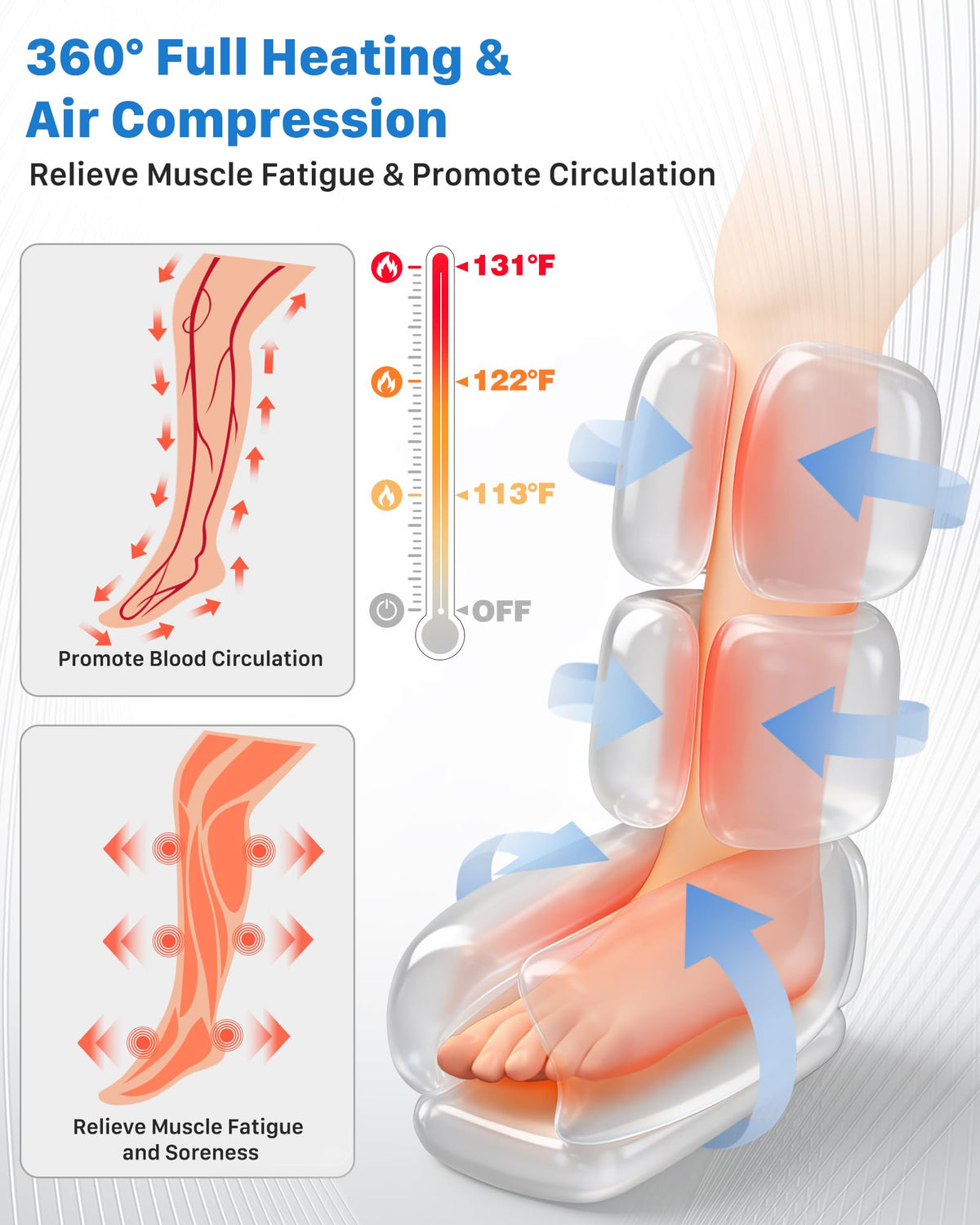 Air Compression Leg Massager with Heat C5603