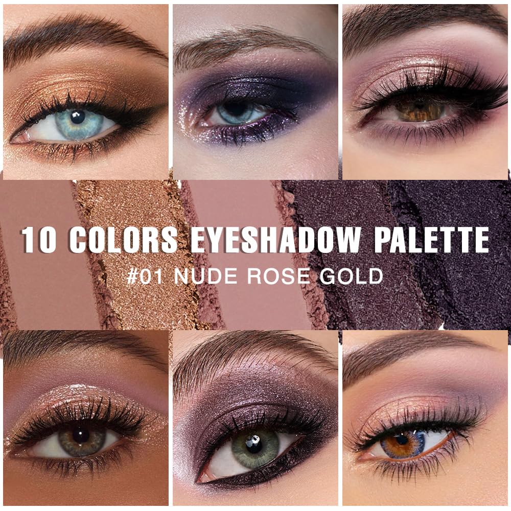 10 Color Matte and Shimmer Eyeshadow Palette A3817