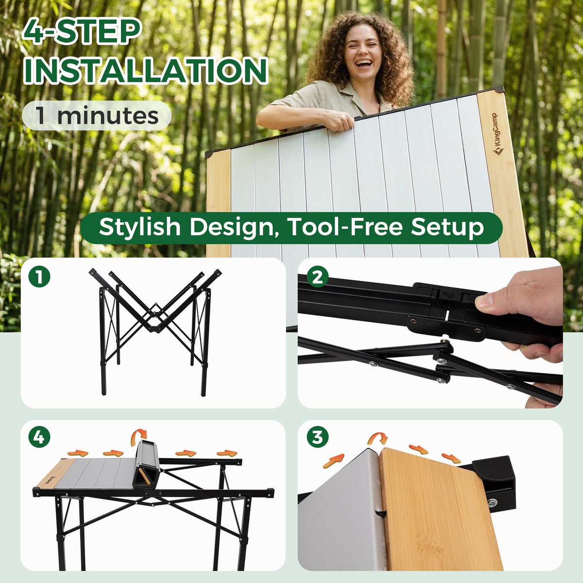 Bamboo Aluminum Camping Table L824981