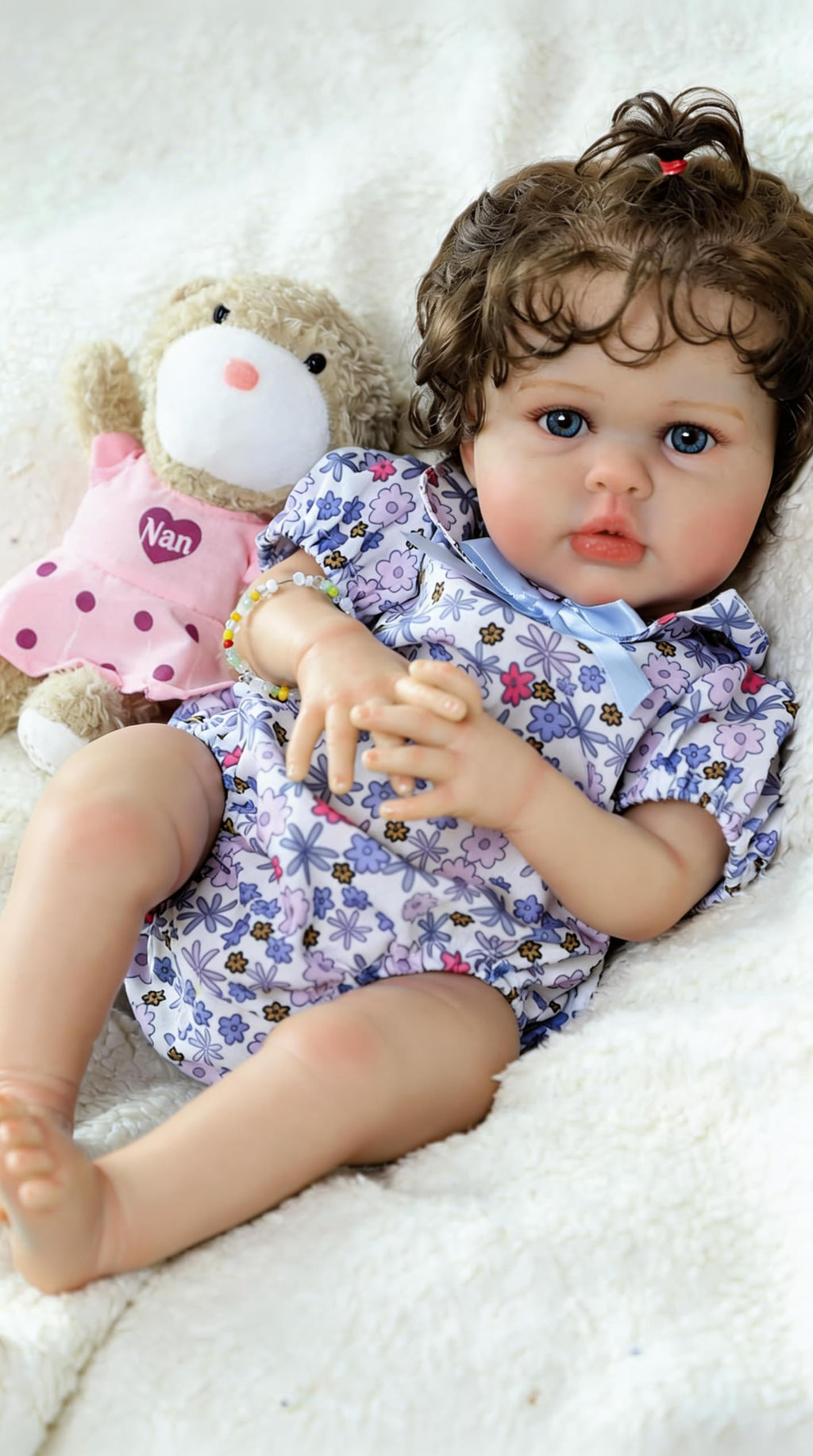 20 Inch Silicone Reborn Baby Doll with Curly Hair H3852
